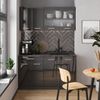 Singleküche R-Line Anthrazit Hochglanz/Anthrazit 140 cm , AP Marmor Vicco Bild 4