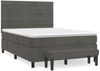 vidaXL Polsterbett mit Matratze Dunkelgrau 140x190 cm Samt Bild 2