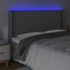 LED Kopfteil, Bettkopfteil, Minimalistisch Grau 203x16x118/128 cm Kunstleder Bild 4