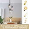 ZMH Pendelleuchte Esstisch Hängelampe Wohnzimmer - Esstischlampe Schwarz E27 Hängeleuchte Schlafzimmer 1 Flammig Pendellampe Modern Esszimmerlampe Kristall für Flur Küche Hotel(ohne Leuchtmittel) Bild 4