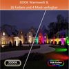 Rosnek LED Gartenleuchte RGB, 16 Farben, Fernbedienung, dimmbar, Erdspieß, LED fest integriert, Warmweiß Outdoor Spotlight für Garten, Terrasse, Wege Bild 4