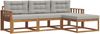 vidaXL Outdoor-Sofagarnitur mit Kissen 4 pcs Natürlich und Hellgrau 3367399 Bild 2