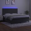 vidaXL Boxspringbett mit Matratze & LED Dunkelgrau 180x200 cm Samt 3136258 Bild 4
