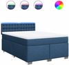 vidaXL Boxspringbett mit Matratze Blau 160x200 cm Stoff 3288259 Bild 2