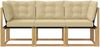 vidaXL Outdoor Mittel- und Ecksofa mit Kissen 3 Stück Weiß 901628 Bild 5