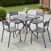 Gartenmöbel-Set KLARA mit 4 Stühlen - 190x190x82cm, Kunststoff, Dunkelgrau | Balkonset Gartenset Tisch mit Stühlen Bistroset Outdoor Bild 4