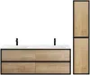 Vente-unique - LANNICK Bathroom furniture set Holz, Platte SchwarzBeige - B 45,6 cm x H 55 cm x L 150 cm Bild 2