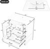 Merax Waschtisch, Badezimmerschrank mit Waschbeck, mit 3 Schublade, weiß Bild 4
