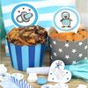 Frau WUNDERVoll Muffinform Muffin Backformen, klein Durchmesser 5 cm, blau mit hellblauen Streife, (50-tlg) Bild 3