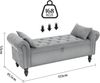 TLGREEN Bettbank Sitzbank mit Stauraum,133 x 53 x 46 cm Polsterbank, (Umdrehen Mit Booster-Gasstange, Bettende mit Deckel, Fußstütze mit stabilen Holzbeinen, Bis 168kg), Sofabank fur Flur, Esszimmer, Schlafzimmer, Wohnzimmer Bild 4