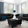 Ecksofa inkl. Hocker CHARLOTTE in Stoff Matt Velvet Schwarz Ottomane Links Bild 2
