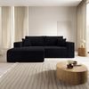 Selsey 'Farese Mini' Ecksofa mit Cordbezug, Schlaffunktion und Stauraum, Schwarz, links Bild 2