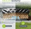 Juskys Kaminholzregal L 260x117x36 cm – Schwarz, Brennholzregal aus Stahl mit Abdeckung, Holzunterstand für Garten & Terrasse, 300 kg belastbar Bild 3