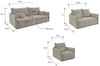 Sofaset Designersofa MORGANO 3-2-1 Stoff Abriamo Silbergrau Bild 5