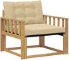 vidaXL Outdoor-Sofagarnitur Massives Akazienholz und Textilene Weiß 3439063 Bild 2