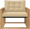 vidaXL Outdoor-Sofagarnitur Massives Akazienholz und Textilene Weiß 3439063 Bild 5