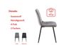 Esszimmerstuhl 2er Set Samt mit Metallgestell in Grau Polsterstuhl Modern Elegant, 45 x 87 x 41 cm Bild 2