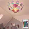 RGB LED Kinder Deckenlampe, Metall Holz, Eulen rosa, D 41,5 cm Bild 3