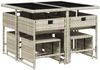 vidaXL 9-tlg. Garten-Essgruppe mit Kissen Hellgrau Poly Rattan 3278086 Bild 4