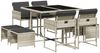 vidaXL 9-tlg. Garten-Essgruppe mit Kissen Hellgrau Poly Rattan 3278086 Bild 2