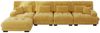 Modulares Ecksofa aus Chenille mit beweglichem Ottoman, 4-Sitzer, 406 x 145 x 81 cm, Gelb Bild 5