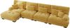 Modulares Ecksofa aus Chenille mit beweglichem Ottoman, 4-Sitzer, 406 x 145 x 81 cm, Gelb Bild 4