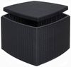 Dmora CouchAußentisch Akane, Mehrzweck-Aufbewahrungstisch, niedriges Regal mit Rattan-Effekt, 100 % Made in Italy, 53 x 53 x 40 cm, Anthrazit Bild 5