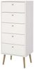 andas Highboard Bodo, Hochkommode, Aufbewahrung, Stauraum, mit 5 Schubladen, Beine und Griffe aus Echtholz, Breite 50 cm Bild 4