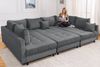 riess-ambiente Wohnlandschaft KENT 305cm anthrazit / schwarz · inkl. Hocker · U-Form · XXL Couch, Einzelartikel 1 Teile, Ecksofa · Wohnzimmer · mit Federkern · Cord-Bezug · Modern Design Bild 2