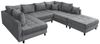 riess-ambiente Wohnlandschaft KENT 305cm anthrazit / schwarz · inkl. Hocker · U-Form · XXL Couch, Einzelartikel 1 Teile, Ecksofa · Wohnzimmer · mit Federkern · Cord-Bezug · Modern Design Bild 5