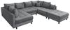 riess-ambiente Wohnlandschaft KENT 305cm anthrazit / schwarz · inkl. Hocker · U-Form · XXL Couch, Einzelartikel 1 Teile, Ecksofa · Wohnzimmer · mit Federkern · Cord-Bezug · Modern Design Bild 4