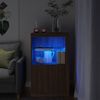 vidaXL Beistellschrank mit LED-Leuchten Braun Eiche Holzwerkstoff 836629 Bild 1