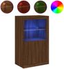 vidaXL Beistellschrank mit LED-Leuchten Braun Eiche Holzwerkstoff 836629 Bild 2
