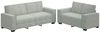 vidaXL 2-tlg. Sofagarnitur mit Kissen Hellgrau Samt 3324700 Bild 2
