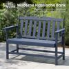 PHI VILLA Gartenbank (2-3 Personen Gartenbank Wetterfest aus HDPE, für Terrasse, Park, Garten und Veranda, Schwarz und Marineblau), Bank Outdoor mit 318 kg Tragfähigkeit Bild 2