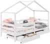 IDIMEX Kinderbett ENA, Kinderbett Hausform 90x190 cm aus Massivholz mit Rausfallschutz Weiß Bild 3