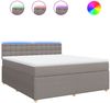 vidaXL Boxspringbett mit Matratze Taupe 180x200 cm Stoff 3289853 Bild 2