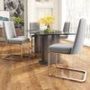 2er-Set Grau Samt Esszimmerstühle mit rautenförmiger Rückenlehne, gepolsterter Sitzfläche und stabilen Metallbeinen für Esszimmer und Wohnzimmer Bild 3