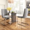 2er-Set Grau Samt Esszimmerstühle mit rautenförmiger Rückenlehne, gepolsterter Sitzfläche und stabilen Metallbeinen für Esszimmer und Wohnzimmer Bild 5