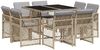 vidaXL 9-tlg. Garten-Essgruppe mit Kissen Beigemischung Poly Rattan 3210840 Bild 2