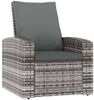 vidaXL Gartensessel Verstellbar mit Kissen Grau Poly Rattan 364104 Bild 2