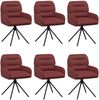 vidaXL Drehstuhl Esszimmer 6 pcs Kunstleder Weinrot 59 x 59,5 x 90 cm 3428267 Bild 2