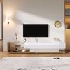 TV-Schrank 170 cm Weiß Hochglanz mit LED-Beleuchtung, 2 Schubladen, 2 Glasregale Bild 2
