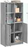 vidaXL Highboard mit Türen Grau Sonoma 68x37x142 cm Holzwerkstoff 3295869 Bild 4