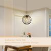 ZMH Pendellampe Schwarz Hängelampe Rund - Pendelleuchte Vintage E27 Hängeleuchte Retro Industrie Esstischlampe Küchenlampe Wohnzimmer Treppenhaus Flur Ohne Leuchtmittel Bild 5