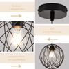 ZMH Pendellampe Schwarz Hängelampe Rund - Pendelleuchte Vintage E27 Hängeleuchte Retro Industrie Esstischlampe Küchenlampe Wohnzimmer Treppenhaus Flur Ohne Leuchtmittel Bild 4