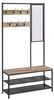 Kleiderständer, Garderobe, Garderobenständer mit Haken, Spiegel, Sitzbank, 35 x 98 x 180 cm, für Eingangsbereich, Schlafzimmer, Wohnzimmer, Industrie-Design, Kamelbraun von Songmics 415 Bild 4