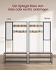 Kleiderständer, Garderobe, Garderobenständer mit Haken, Spiegel, Sitzbank, 35 x 98 x 180 cm, für Eingangsbereich, Schlafzimmer, Wohnzimmer, Industrie-Design, Kamelbraun von Songmics 415 Bild 3