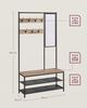 Kleiderständer, Garderobe, Garderobenständer mit Haken, Spiegel, Sitzbank, 35 x 98 x 180 cm, für Eingangsbereich, Schlafzimmer, Wohnzimmer, Industrie-Design, Kamelbraun von Songmics 415 Bild 5