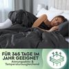 Slummer Bettwäsche Baumwolle in Gr. 135x200 oder 155x220 cm -anthrazit- grau-uni-, Baumwolle, 2 teilig, incl. Kissenbezug 80x80, YKK-Reißverschluss Bild 4